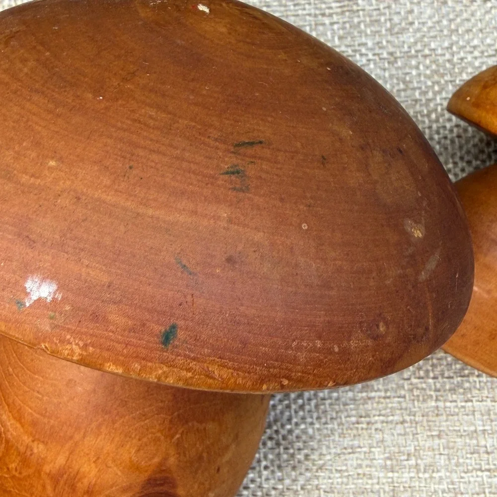 Vtg Colorado Aspen Wood Mushroom Figurines SET of 3 Handcrafted Rustic Decor